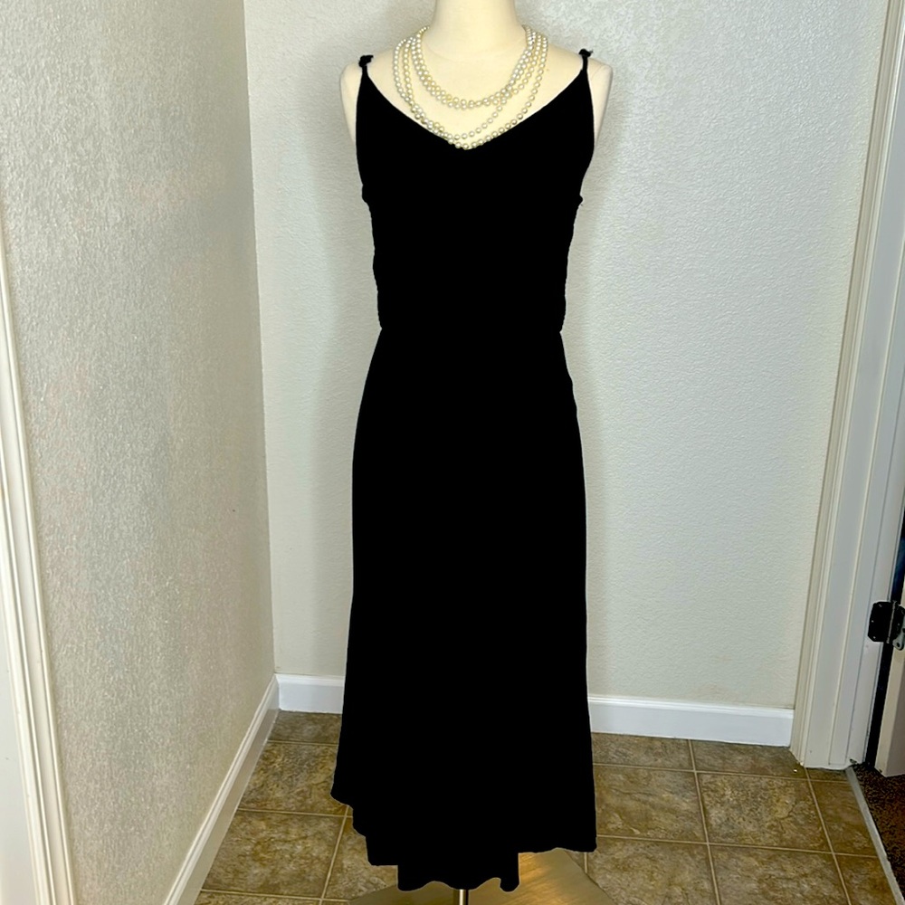 Wild Fable Mustard Black Maxi Dress Size Medium adjustable straps Armpit